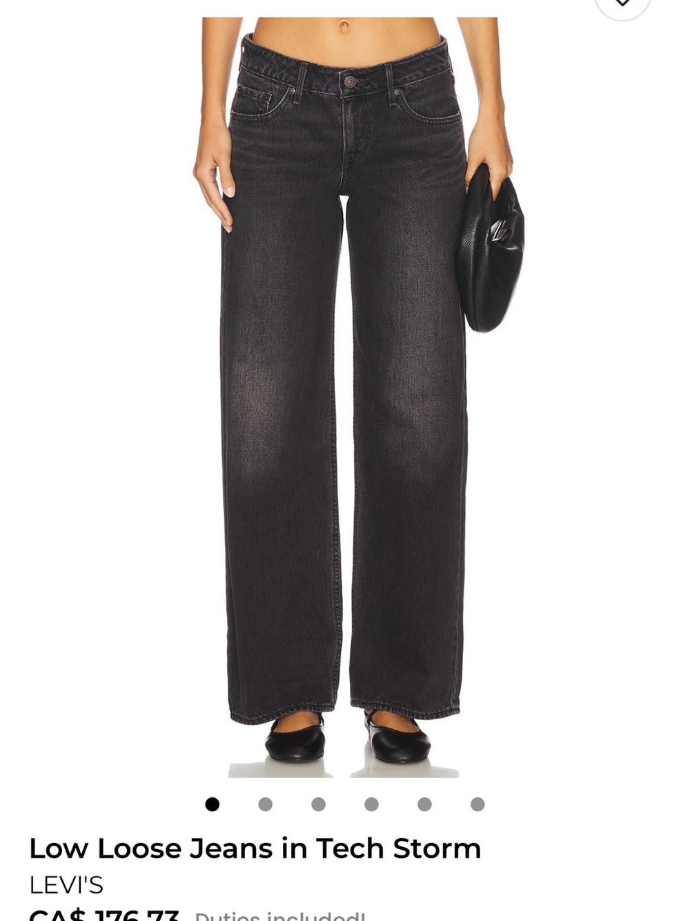 Levi's Tech Storm Wide-Leg Low Loose Jeans - Black